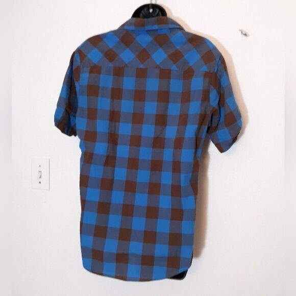 Hang Ten blue/brown plaid button up shirt - Picture 2 of 5